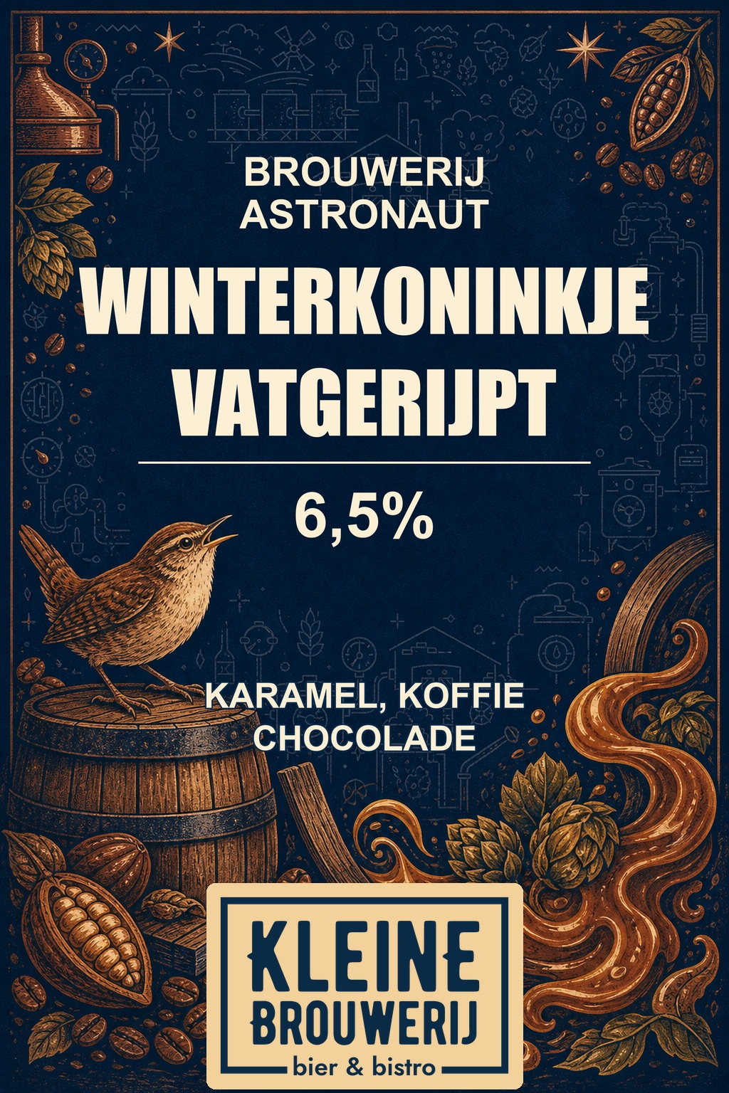 Poster Winterkoninkje Vatgerijpt van Brouwerij Astronaut
